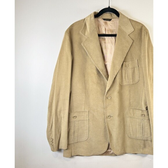 VINTAGE Levis Wildfire Mens Blazer Brown Corduroy Sports Coat Suit Jacket 42L - Picture 5 of 9